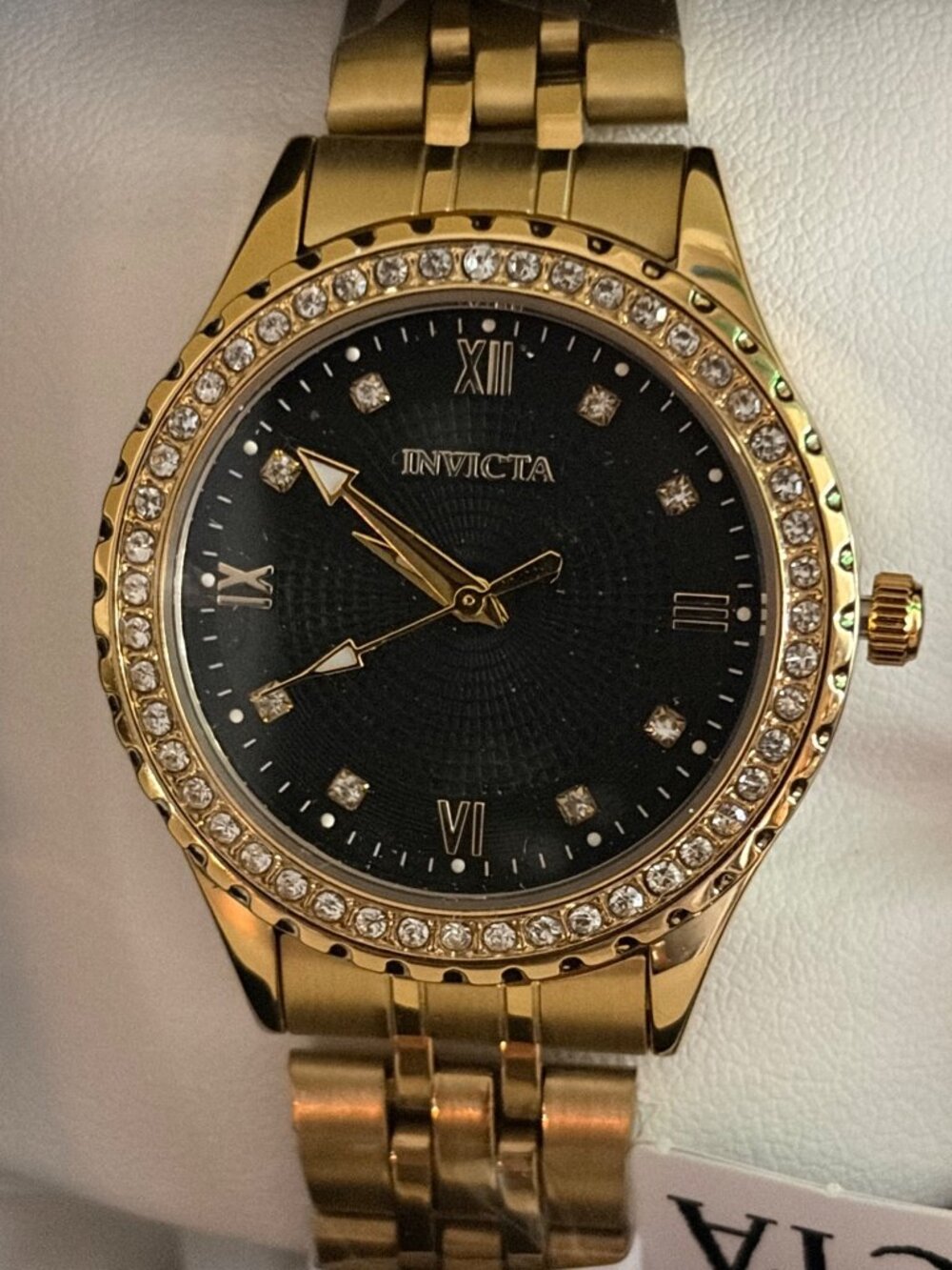 Invicta Specialty Wildflower Collection Model 69125 Gold Crystal Studded